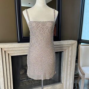 Nasty Gal Sparkling Mini Dress in Silver